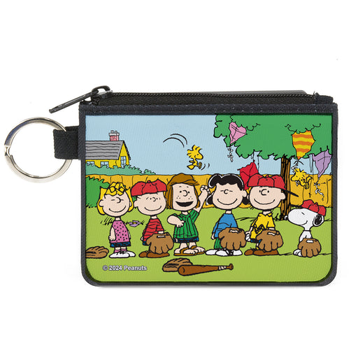 Canvas Zipper Wallet - MINI X-SMALL - Peanuts Gang Backyard Baseball Group Pose Canvas Zipper Wallets Peanuts Worldwide LLC   