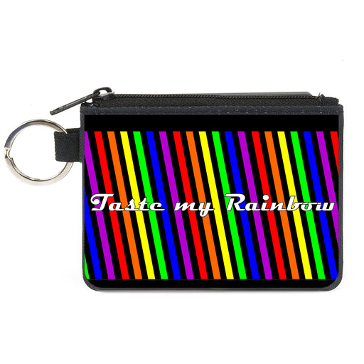 Canvas Zipper Wallet - MINI X-SMALL - TASTE MY RAINBOW Black/Multi Color Canvas Zipper Wallets Buckle-Down, Inc.