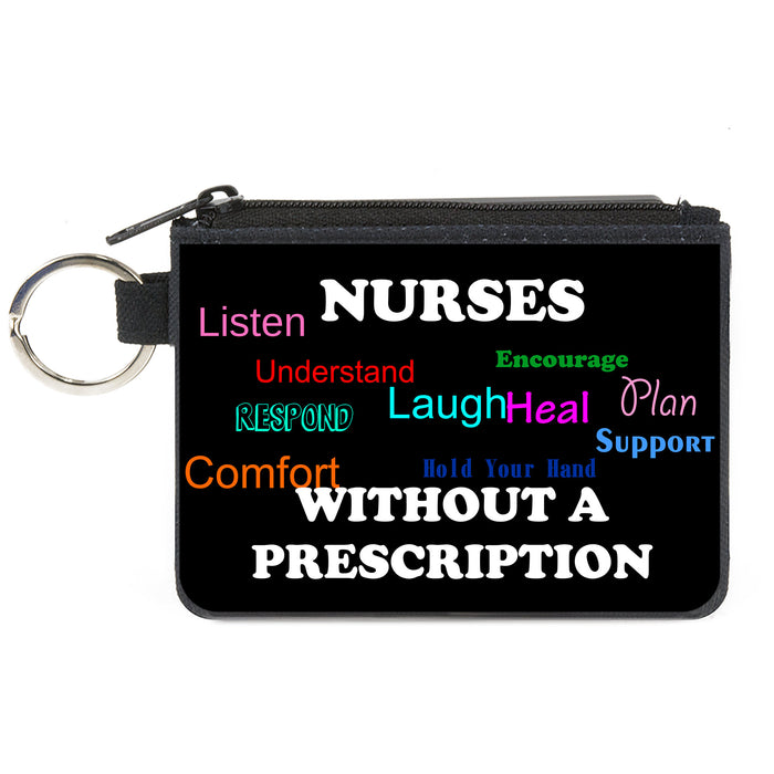 Canvas Zipper Wallet - MINI X-SMALL - NURSES "Respond" WITHOUT A PRESCRIPTION Black/White/Multi Color Canvas Zipper Wallets Buckle-Down, Inc.