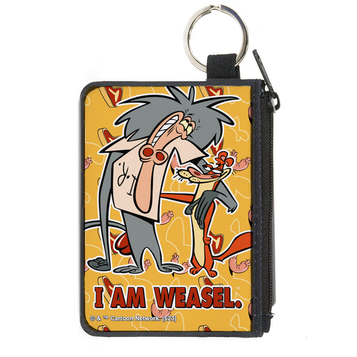 Canvas Zipper Wallet - MINI X-SMALL - I AM WEASEL IR Baboon and IM Weasel Pose and Title Logo Yellows Canvas Zipper Wallets Warner Bros. Animation   