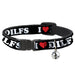 Breakaway Cat Collar with Bell - I "HEART" DILFS Black/White/Red Breakaway Cat Collars Buckle-Down   