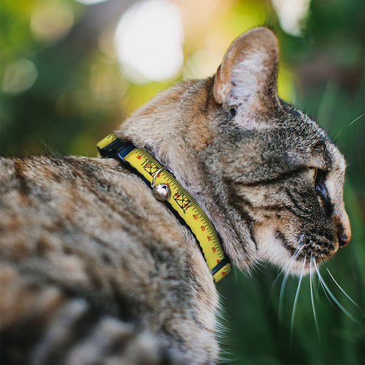 Cat Collar Breakaway - Measuring Tape Yellow Black Red Breakaway Cat Collars Buckle-Down   