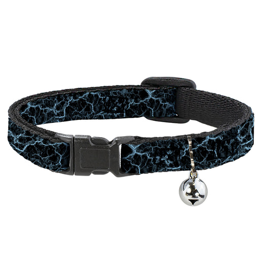 Breakaway Cat Collar with Bell - Marble Black/Baby Blue Breakaway Cat Collars Buckle-Down   