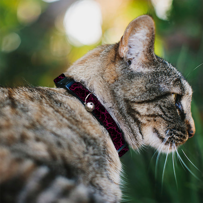 Breakaway Cat Collar with Bell - Marble Black/Hot Pink Breakaway Cat Collars Buckle-Down   