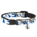 Breakaway Cat Collar with Bell - Adventure Time Ice King Poses and Bolts White/Blue Breakaway Cat Collars Cartoon Network   
