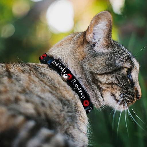 Breakaway Cat Collar with Bell - BETTY BOOP Text and Kiss Black/White/Red Breakaway Cat Collars Fleischer Studios, Inc.   