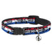 Breakaway Cat Collar with Bell - Betty Boop RED WHITE & BOOP Pose Americana Stripe Red/White/Blue/Black Breakaway Cat Collars Fleischer Studios, Inc.   