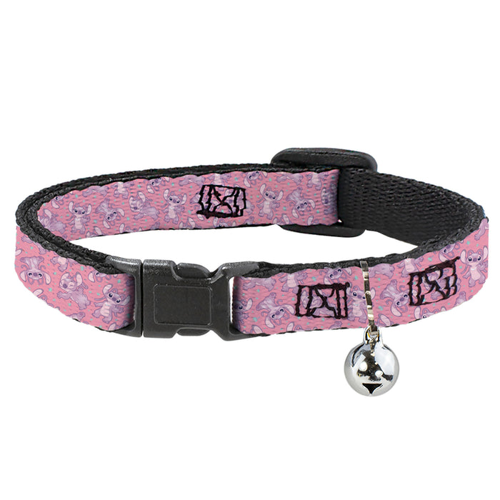 Breakaway Cat Collar with Bell - Lilo & Stitch Angel Poses Scattered Pinks Breakaway Cat Collars Disney   