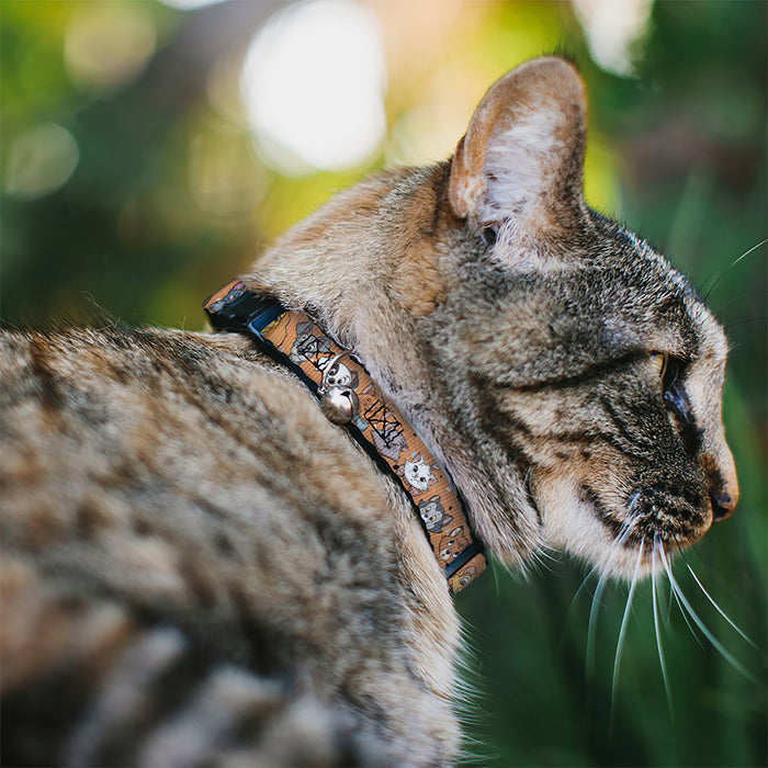 Breakaway Cat Collar with Bell - Disney Cats and Dogs Faces Orange Breakaway Cat Collars Disney