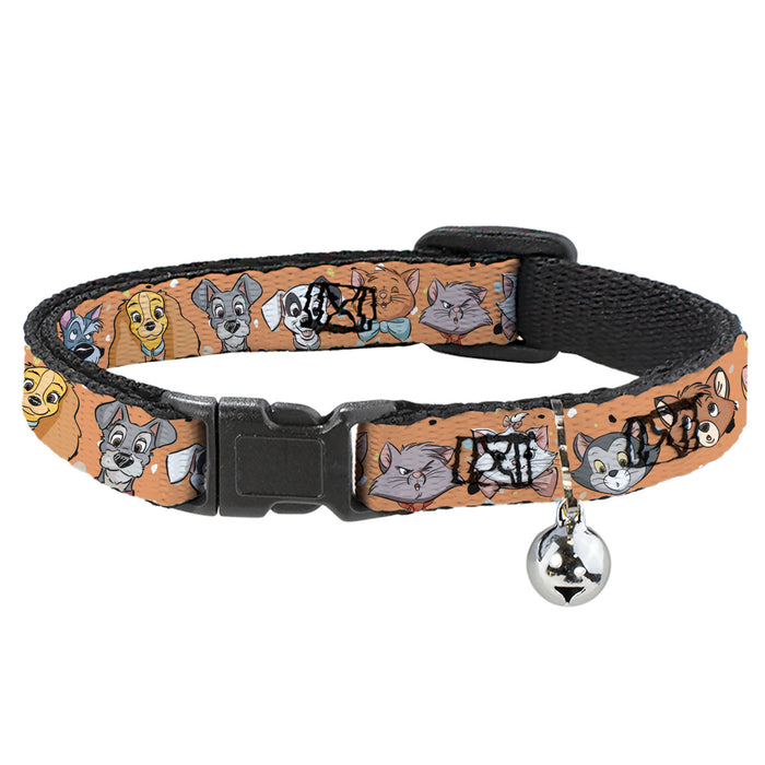 Breakaway Cat Collar with Bell - Disney Cats and Dogs Faces Orange Breakaway Cat Collars Disney