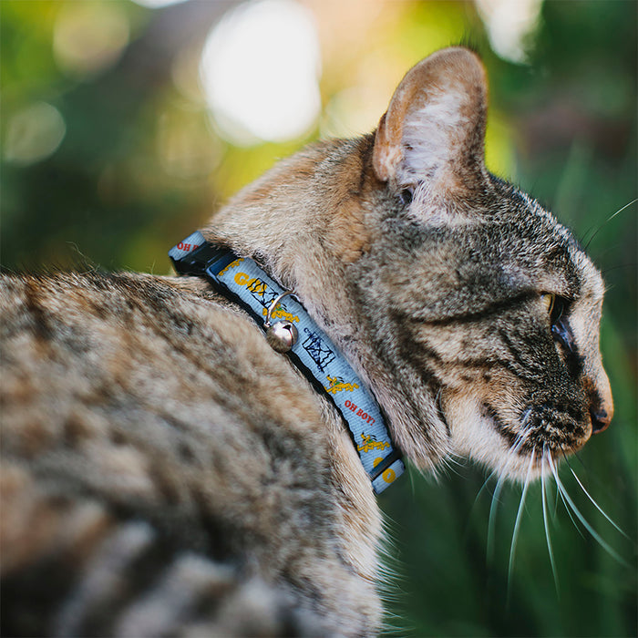 Breakaway Cat Collar with Bell - Disney Pluto Poses and Quotes Blues/Red/Yellow Breakaway Cat Collars Disney   