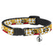 Breakaway Cat Collar with Bell - Winnie the Pooh Chibi Pose and Expressions Scattered White Breakaway Cat Collars Disney   