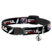 Breakaway Cat Collar with Bell - GRATEFUL DEAD Text with Steal Your Face Stars and Stripes Logo Black/White/Red/Blue Breakaway Cat Collars Grateful Dead   