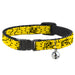 Breakaway Cat Collar with Bell - Peanuts Woodstock Line Face Line Art Yellow/Black Breakaway Cat Collars Peanuts Worldwide LLC   