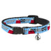 Breakaway Cat Collar with Bell - Peanuts Snoopy and Woodstock Dog House Pose and Text Sky Blue Breakaway Cat Collars Peanuts Worldwide LLC   