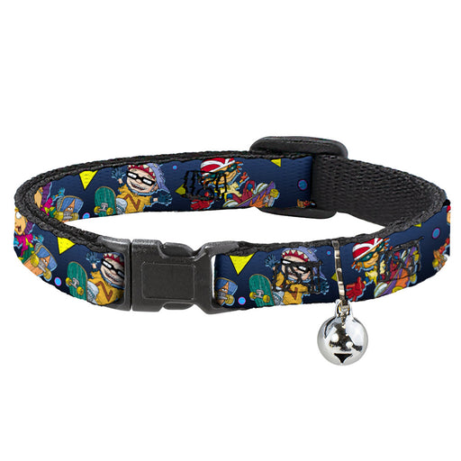 Breakaway Cat Collar with Bell - Rocket Power 4-Character Action Poses/Shapes Cool Gray/Multi Color Breakaway Cat Collars Nickelodeon   