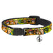 Breakaway Cat Collar with Bell - Scooby Doo Character Faces Close-Up Green Breakaway Cat Collars Scooby Doo   