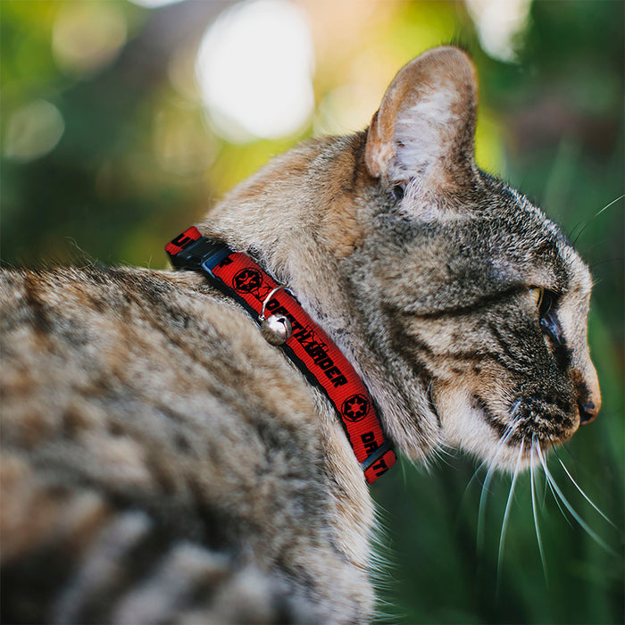 Breakaway Cat Collar with Bell - Star Wars DARTH VADER Text and Galactic Empire Logo Red/Black Breakaway Cat Collars Star Wars   