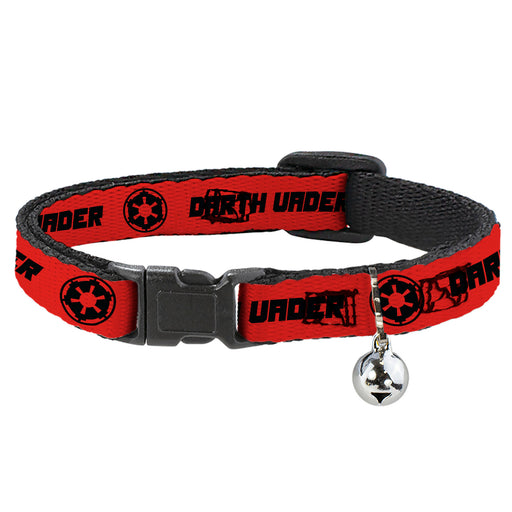 Breakaway Cat Collar with Bell - Star Wars DARTH VADER Text and Galactic Empire Logo Red/Black Breakaway Cat Collars Star Wars   