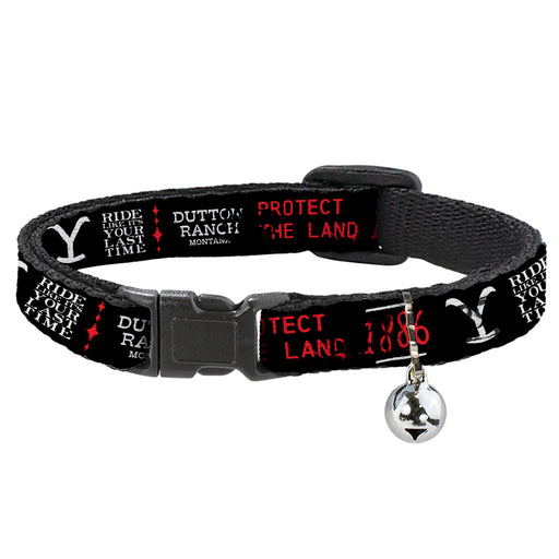 Breakaway Cat Collar with Bell - YELLOWSTONE Dutton Ranch 1886 Icons Black/White/Red Breakaway Cat Collars Paramount Network   
