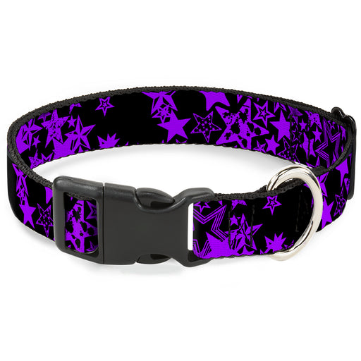Plastic Clip Collar - Stargazer Black/Purple Plastic Clip Collars Buckle-Down   
