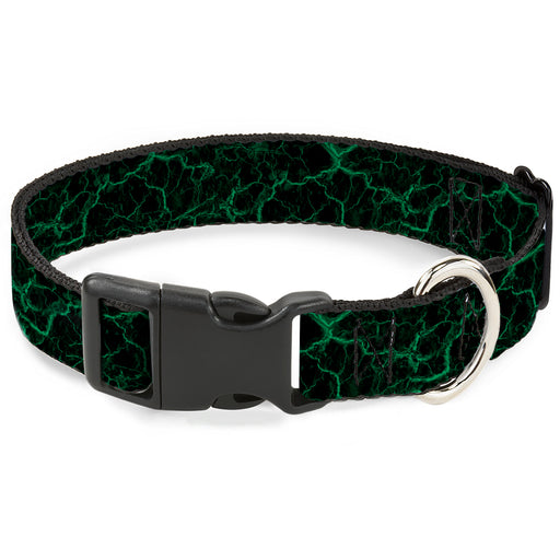 Plastic Clip Collar - Marble Black/Green Plastic Clip Collars Buckle-Down   