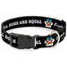 Plastic Clip Collar - BEACH DAWG CARE ALL DOGS ARE EQUAL Black/White Plastic Clip Collars Buckle-Down   