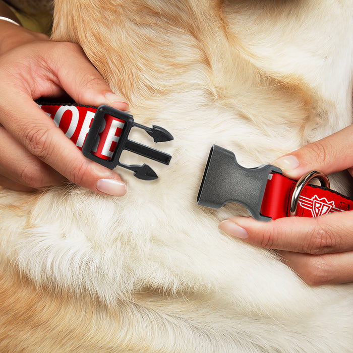 Plastic Clip Collar - Buckle-Down REMOVE BEFORE FLIGHT Red/White Plastic Clip Collars Buckle-Down   