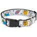 Plastic Clip Collar - Adventure Time Finn and Jake Long Arms Dancing Pose White Plastic Clip Collars Cartoon Network   