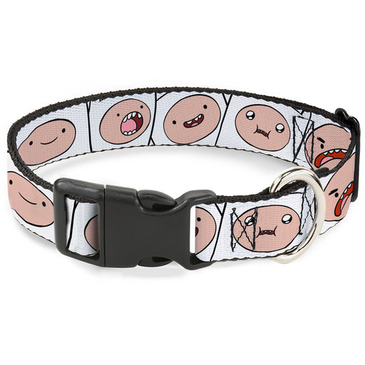 Plastic Clip Collar - Adventure Time Finn Expression Blocks White Plastic Clip Collars Cartoon Network   