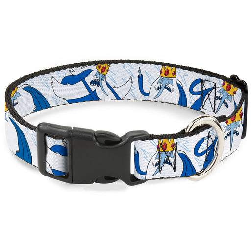 Plastic Clip Collar - Adventure Time Ice King Poses and Bolts White/Blue Plastic Clip Collars Cartoon Network   