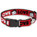 Plastic Clip Collar - Betty Boop Face and LOVE Text Red/Black/White Plastic Clip Collars Fleischer Studios, Inc.   