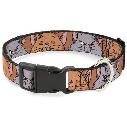 Plastic Clip Collar - Aristocats Toulouse and Berlioz Close-Up Faces Orange Plastic Clip Collars Disney   