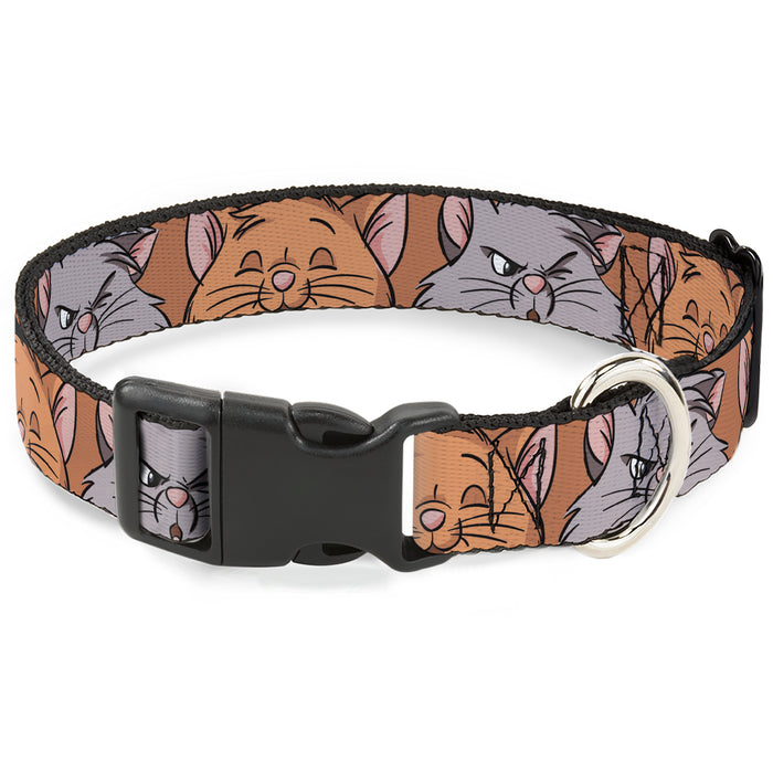 Plastic Clip Collar - Aristocats Toulouse and Berlioz Close-Up Faces Orange Plastic Clip Collars Disney   