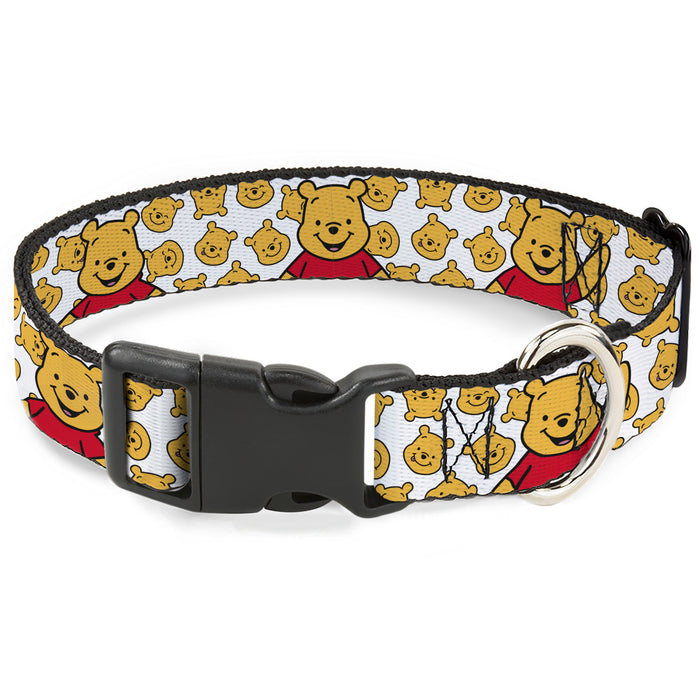 Plastic Clip Collar - Winnie the Pooh Chibi Pose and Expressions Scattered White Plastic Clip Collars Disney   