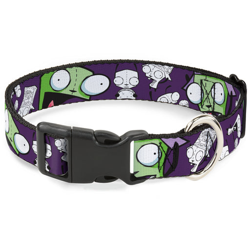 Plastic Clip Collar - Invader Zim GIR Poses and Sketch Purple Plastic Clip Collars Nickelodeon   