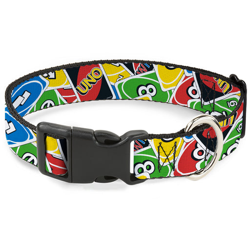 Plastic Clip Collar - UNO Cards Stacked Collage Multi Color Plastic Clip Collars Mattel   