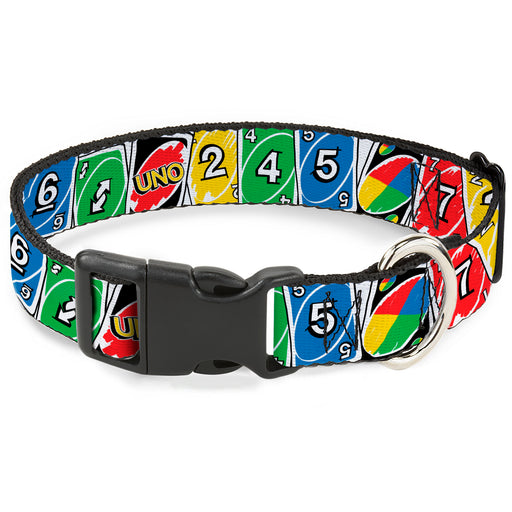 Plastic Clip Collar - UNO Cards Lineup Stack Multi Color Plastic Clip Collars Mattel   