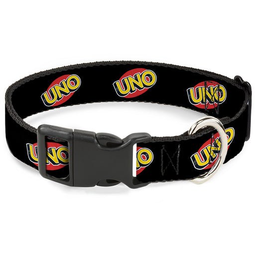 Plastic Clip Collar - UNO Game Logo Black/Red/Yellow Plastic Clip Collars Mattel   