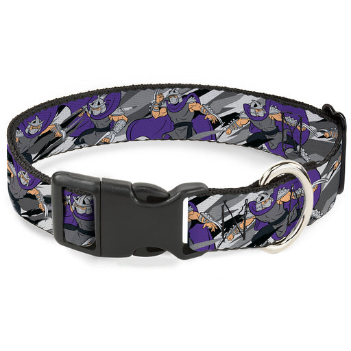 Plastic Clip Collar - Teenage Mutant Ninja Turtles Shredder Action Poses Grays/Purple Plastic Clip Collars Nickelodeon   