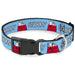 Plastic Clip Collar - Peanuts Snoopy and Woodstock Dog House Pose and Text Sky Blue Plastic Clip Collars Peanuts Worldwide LLC   