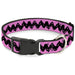 Plastic Clip Collar - Peanuts Charlie Brown Zig Zag Stripe Pink/Black Plastic Clip Collars Peanuts Worldwide LLC   