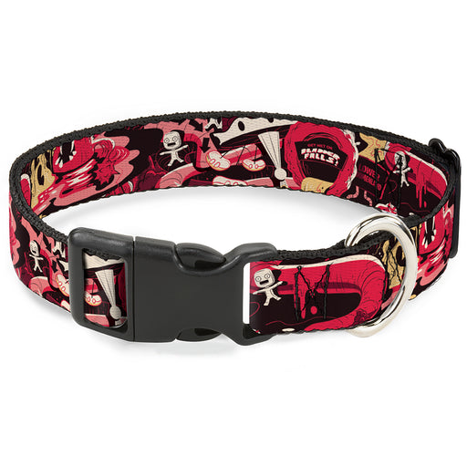 Plastic Clip Collar - Rick and Morty Anatomy Park Collage Reds/Black Plastic Clip Collars Rick and Morty   