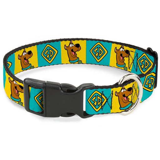 Plastic Clip Collar - Scooby Doo Pose and Dog Tag Blocks Yellow/Blue Plastic Clip Collars Scooby Doo