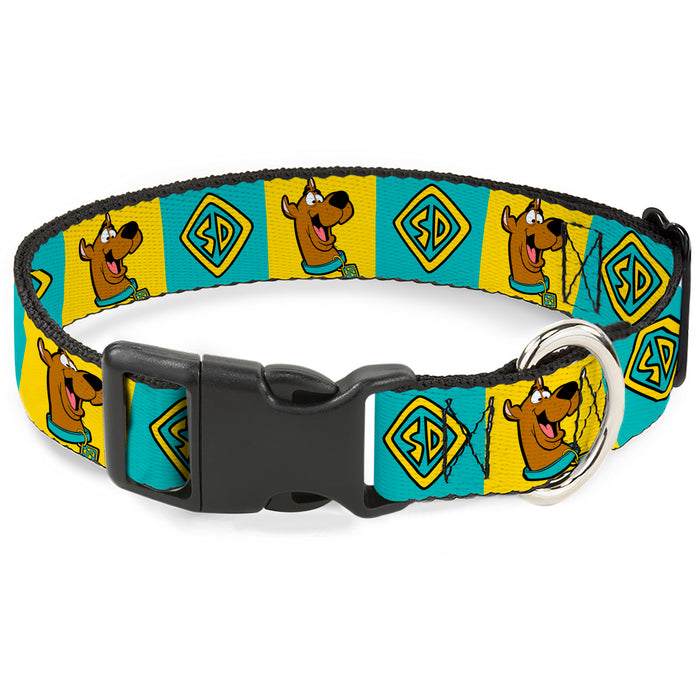 Plastic Clip Collar - Scooby Doo Pose and Dog Tag Blocks Yellow/Blue Plastic Clip Collars Scooby Doo