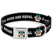 Beach Dawg Care Paw Logo Full Color Black Seatbelt Buckle Collar - BEACH DAWG CARE ALL DOGS ARE EQUAL Black/White Seatbelt Buckle Collars Buckle-Down   