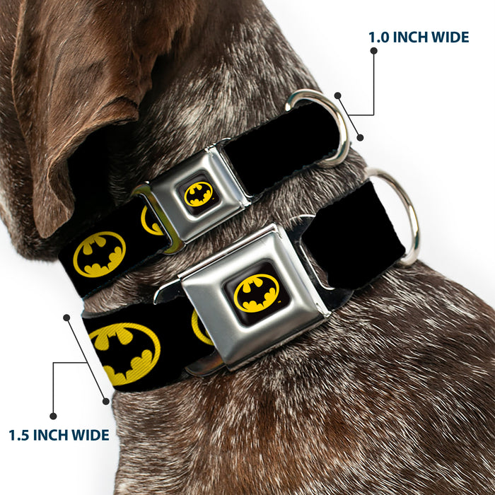 Batman 1989 Logo Full Color Black/Yellow Seatbelt Buckle Collar - Batman 1989 Logo Black/Yellow Seatbelt Buckle Collars DC Comics   