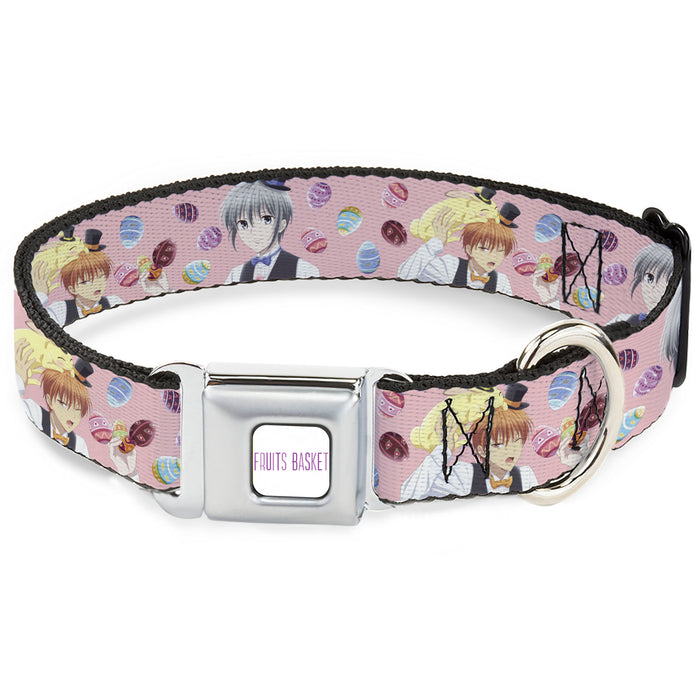 FRUITS BASKET Title Logo Full Color White/Purple Seatbelt Buckle Collar - Fruits Basket Kyo and Yuki Easter Themed Animage Poster Pose Pink Seatbelt Buckle Collars Crunchyroll   