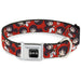 Hell's Paradise Kanji Title Logo Full Color Black/White Seatbelt Buckle Collar - Hell's Paradise Chibi Aza Toma Sword Poses Scattered Red Seatbelt Buckle Collars Crunchyroll