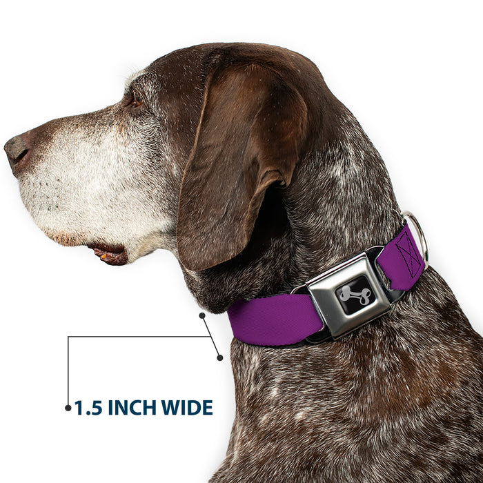 Dog Bone Seatbelt Buckle Collar - Purple Seatbelt Buckle Collars Buckle-Down 1.5" WIDE SMALL